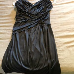 Grey strapless Express cocktail dress